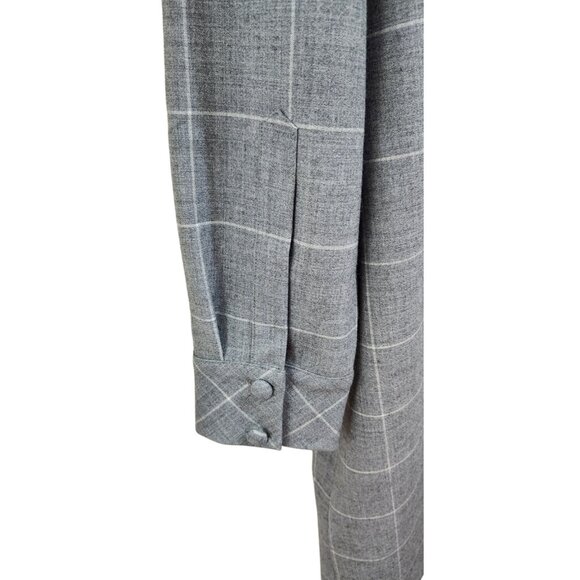 NWT Lela Rose Pearl Chestnut Plaid Wool Full Sleeve Dress Size 16 - Picture 8 of 16